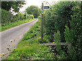 Footpath turning off Noller's Lane in Spexhall
