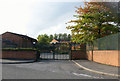 Anonymous entrance to St Mary's RC High School Newbold in S41 8DN