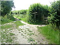 Bridleway and footpath junction by Hassocks Golf club in BN6 9AF