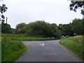 Road junction at Whitwell Common in NR10 4RF