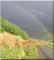 Glen Lonan road and rainbow in PA34 4QE