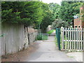 Public footpath on lane behind Front Street in Sherburn in DH6 1DW