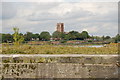 St Mary's Church from the ship canal in WA7 1LJ