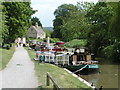 Canal boats moored on the Kennet and Avon canal in BA2 6TS