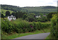 Lane, farmland and forest near Llangybi, Ceredigion in SA48 8NA