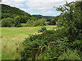 Tractor in field near Brockweir in NP16 7NG