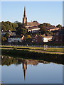 St Leonard's Church, Exeter from across the canal in EX2 8BA