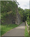Old railway abutments by the Ogmore Valley Community Route in CF32 9HQ