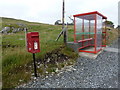 Bridge of Walls: postbox № ZE2 101 and bus shelter in Shetland West Ward
