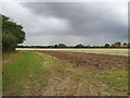 Newly ploughed fields under storm clouds in Pettaugh