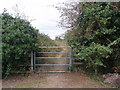 Bridleway gate on path over old railway line in B50 4ER