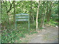 Footpath entrance into Birchen Park in the Wyre Forest in DY14 8HZ