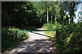 Gate near the end of the car park, Trench Wood near Sale Green in WR9 7LW