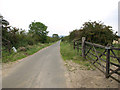 Rural lane from the A148 road to Castle Rising in PE30 3PD
