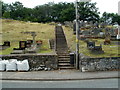 Long flight of steps, Ebenezer Chapel graveyard, Pontneddfechan in SA11 5NR