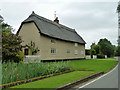 Thatched house with pargeting, Rands Road in High Roding