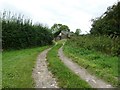 Footpath and entrance to Spooner's Farm in BN7 3QT