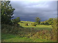 Dark clouds over the fields, Claygate in KT10 9DH