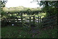 Kissing gate, footpath and lane, Langton Matravers in BH19 3BJ