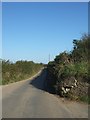 The road to Knowle Fork from the water tower in TQ7 2BT