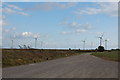Track to Little Cheyne Court Wind Farm in TN31 7PE