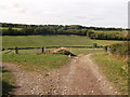 Footpath junction at Ashmore Farm in TN16 3ER