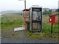 Quarff: postbox № ZE2 64 and phone in ZE2 9EY