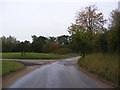 Ash Road & the entrance to Naunton Hall Farms in IP12 2QZ