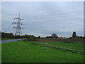 Pylons, with overhead cables crossing the A645 to the east of the junction with Long Lane. in DN14 0DE