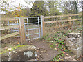 Kissing gate on footpath to Chetwynd Park in TF10 8QD