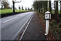 Milepost on the A523 in ST13 7LY