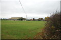 Looking across horse pasture to Boultbee Farm in CV9 2HW