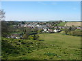 View across Cerne Valley to the northern edge of Charminster in DT2 9QZ