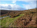 Path and mountain road junction on The Blorenge in Llanfoist Fawr Community