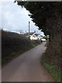 The minor road to Basket Lodge in EX7 0QS