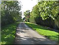 Six Hills Road westwards in Walton on the Wolds