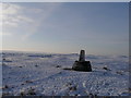 Black Hill trig point in the snow in HD9 2QH
