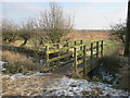 Footbridge over ditch in Coatham Wood in TS21 1PR