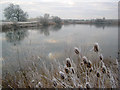 Flooded gravel pit near Cromwell in NG23 7LZ