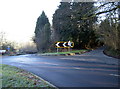Sharp turn at the lodge in BA1 9DD