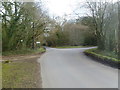 Holt Wood, road junction in BH21 7DU