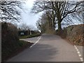 The road to Denbury at Dornafield Cross in TQ12 6DE