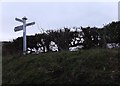 The signpost at Three Cross Way Cross in EX19 8DY