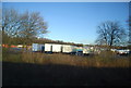 Containers parked, Brookside Business Park in ST15 0RZ