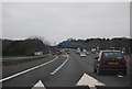 Slip road to Rownhams Services, M27 in SO16 8AP