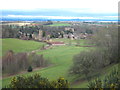 Looking down onto the village of Montacute in TA15 6UZ