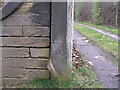 Cut benchmark on a gatepost at Westwood Lodge in S35 7DE