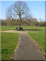 Circular bench in Shenley Brook End Park in MK4 2HA
