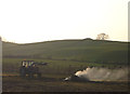Tractor and bonfire near Oxenholme in LA9 7NA