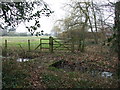 Gate and Bridge, next to the footpath from Stanbridge to the River Allen in BH21 4JD